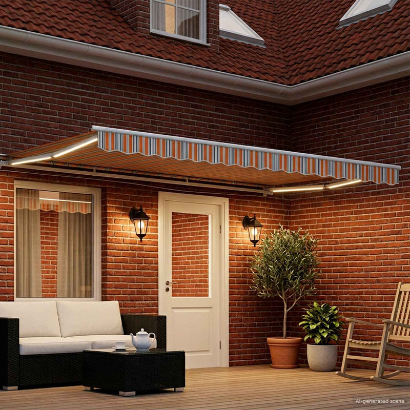 Cadru manual de marchiză cu LED-uri 5 x 3 m