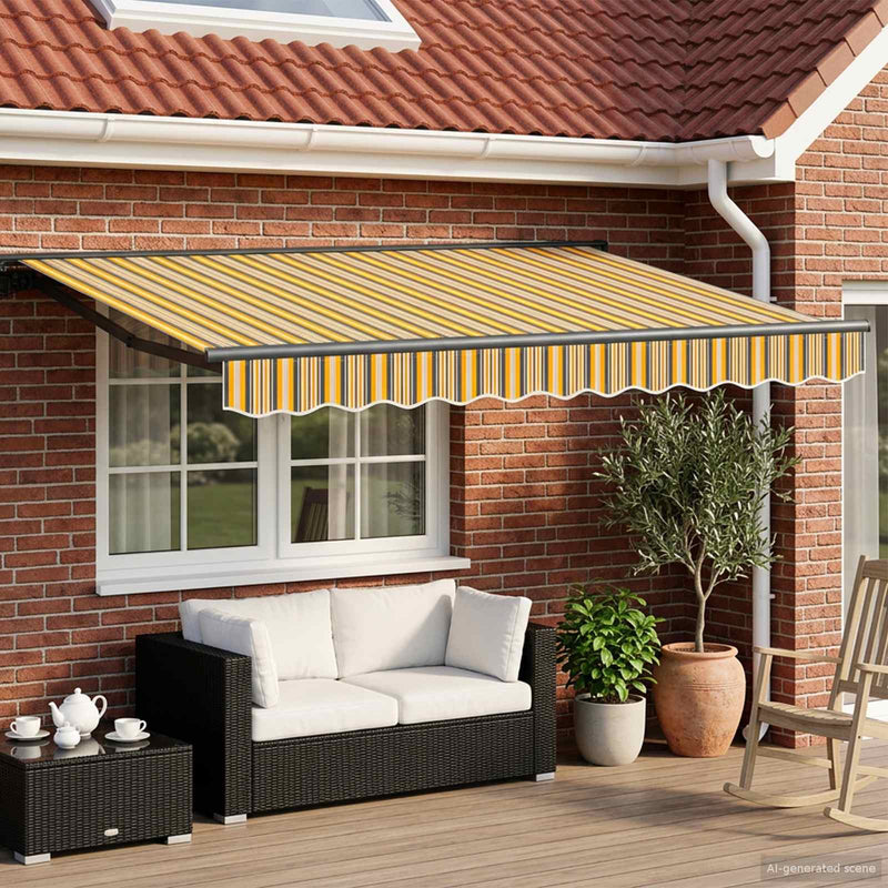 Cadru manual de marchiză cu LED-uri 2,5 x 2 m