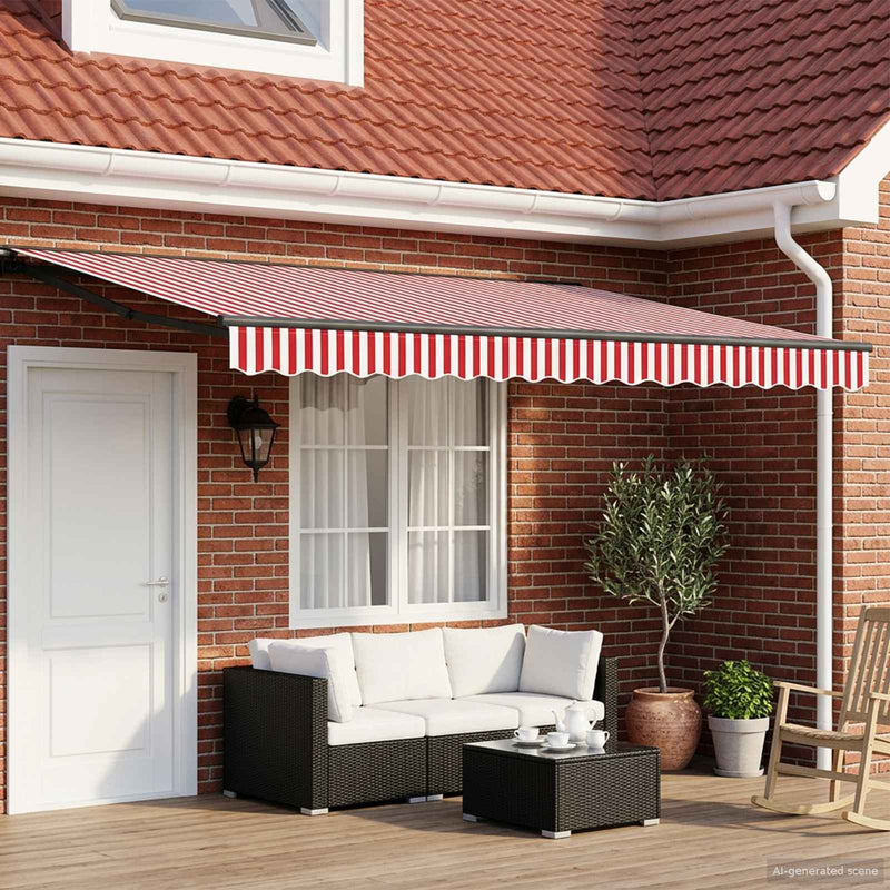 Cadru manual de marchiză cu LED-uri 5 × 3,5 m