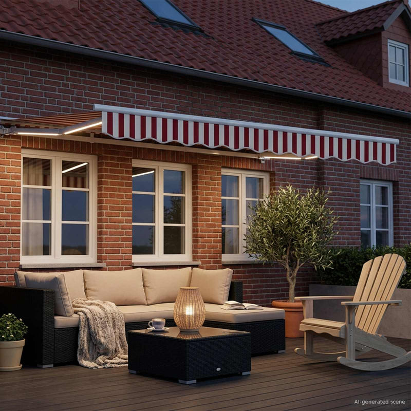 Cort electric retractabil Roșu și Alb 3 x 2,5 m