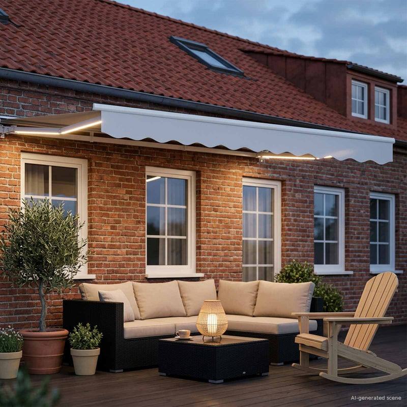 Cort electric retractabil Alb 3,5 x 2,5 m