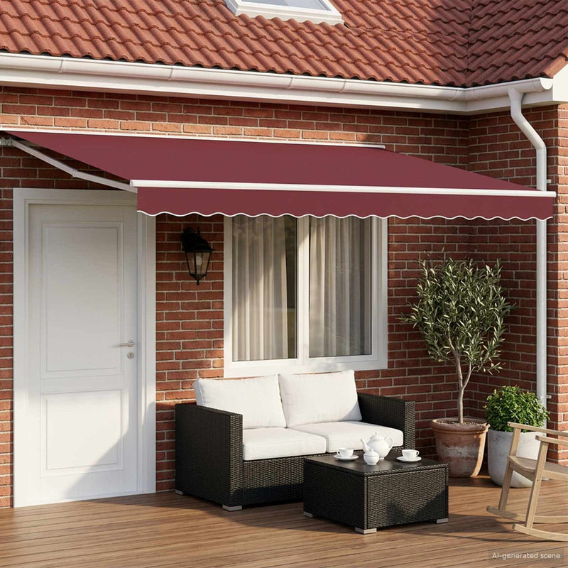 Cort electric retractabil Bordo și Alb 4 × 3 m