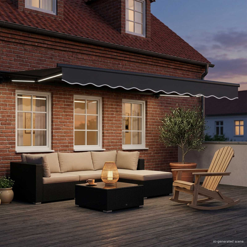 Cort electric retractabil Antracit 3,5 x 2 m