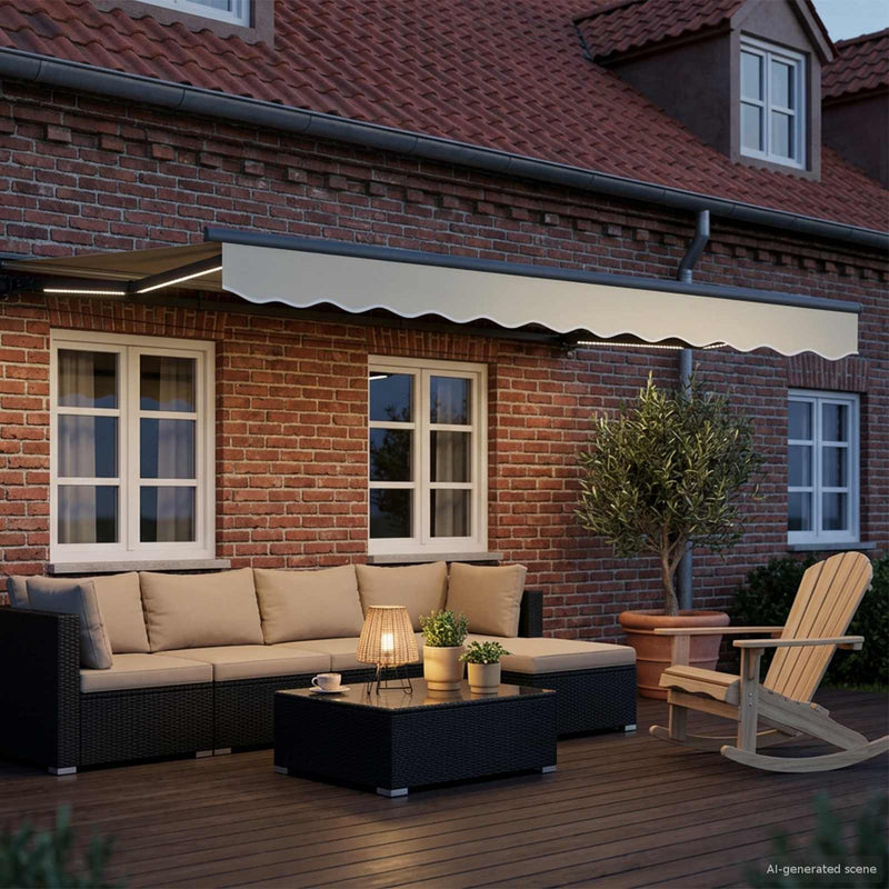 Cort electric retractabil Crem și Antracit 3 x 2,5 m