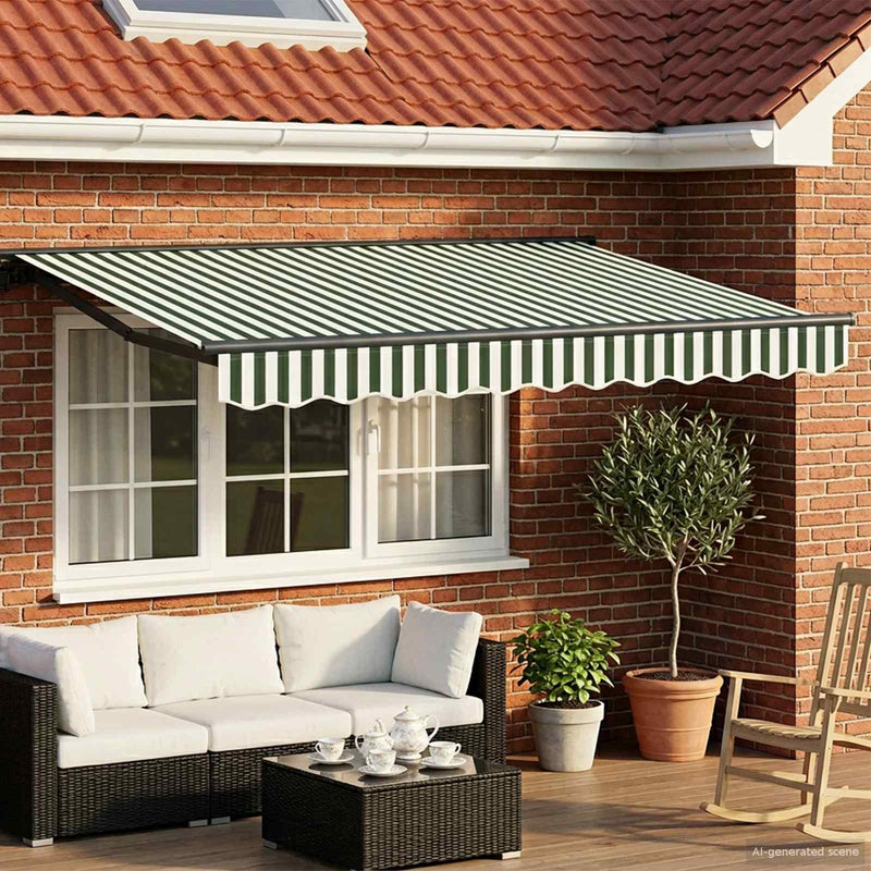 Cort electric retractabil Verde, Alb, Antracit 3 x 2,5 m
