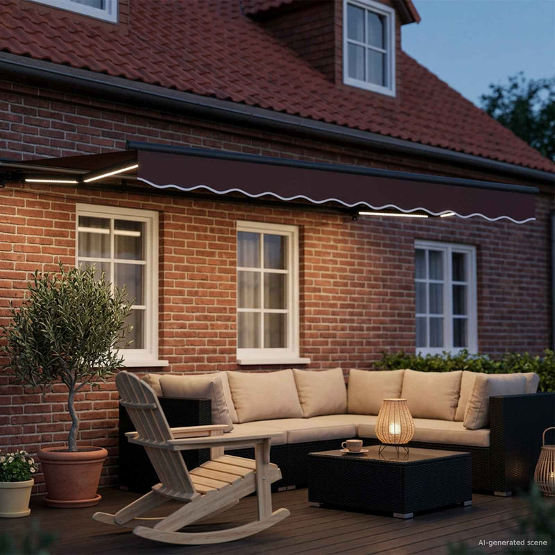 Cort electric retractabil Maro și Antracit 3,5 x 2,5 m