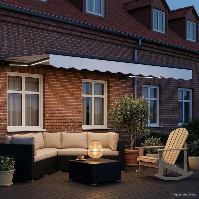 Cort electric retractabil Alb 3,5 x 2,5 m