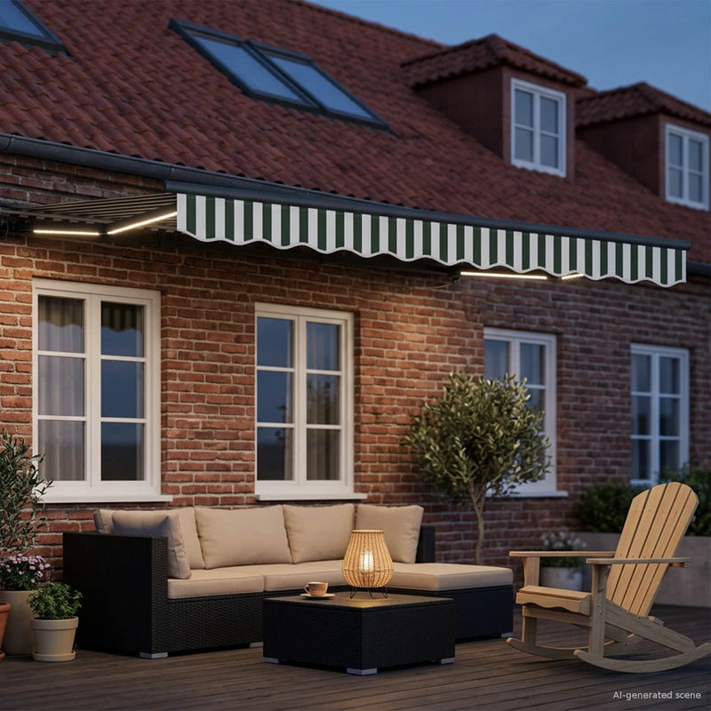 Cort electric retractabil Verde, Alb, Antracit 3,5 x 2,5 m