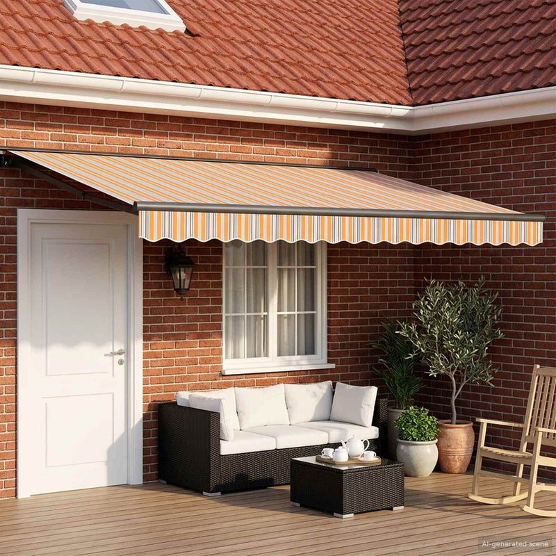 Cort electric retractabil 5 x 3 m Poliester cu acoperire PU
