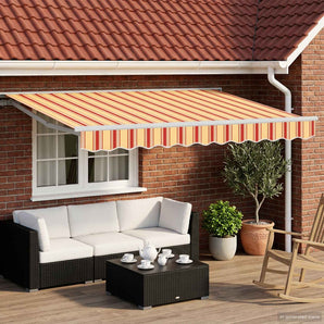 Cort electric retractabil Galben, Portocaliu și Alb 2,5 x 2 m