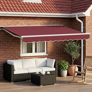 Cort electric retractabil Bordo și Alb 3 x 2,5 m