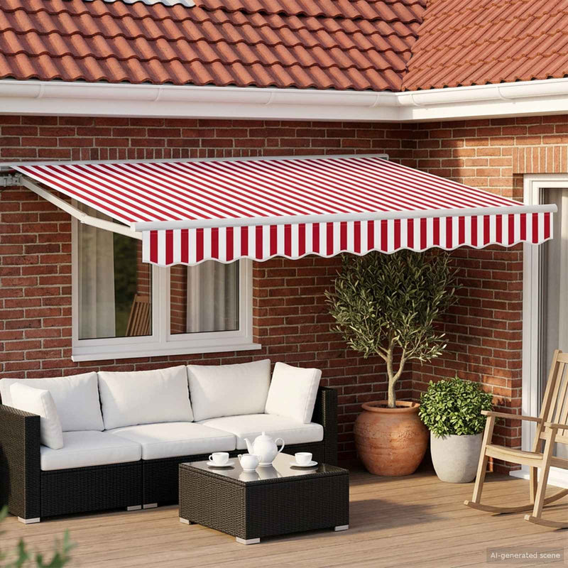Cort electric retractabil Roșu și Alb 3 x 2,5 m