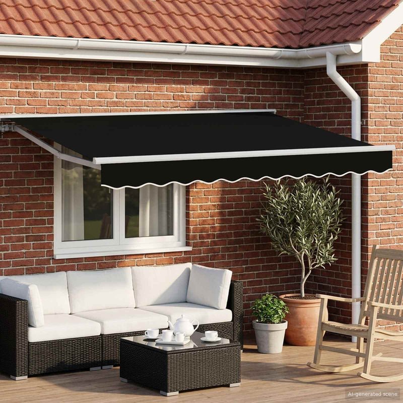 Cort electric retractabil Negru și Alb 3 x 2,5 m