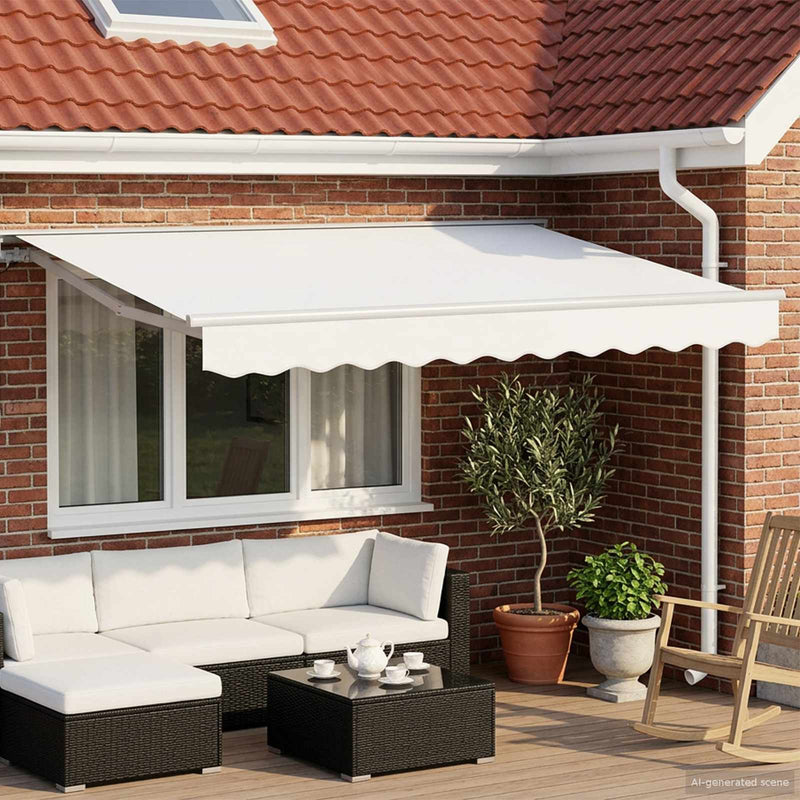 Cort electric retractabil Alb 3,5 x 2,5 m