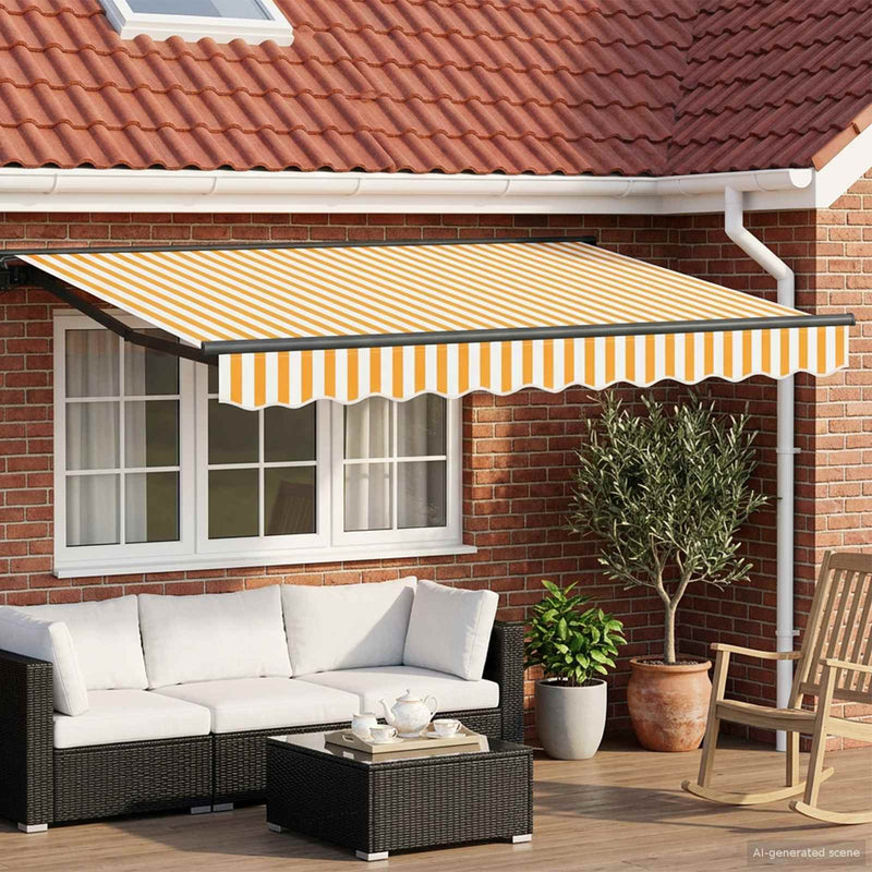 Cort electric retractabil Galben, Alb, Antracit 3,5 x 2 m