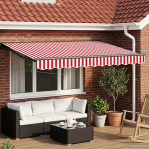 Cort electric retractabil Roșu, Alb, Antracit 3 x 2,5 m