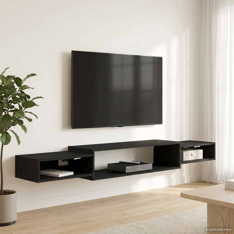 Sistem de TV montat pe perete Montare pe perete Stejar Negru
