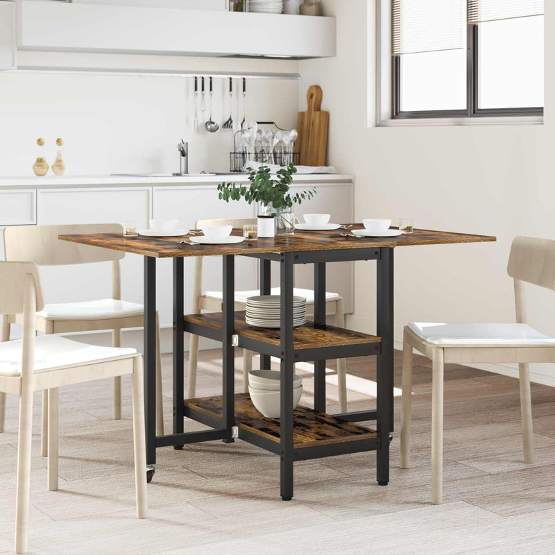 Masă de dining 122 x 80 x 76,5 cm Lemn prelucrat Stejar fumuriu