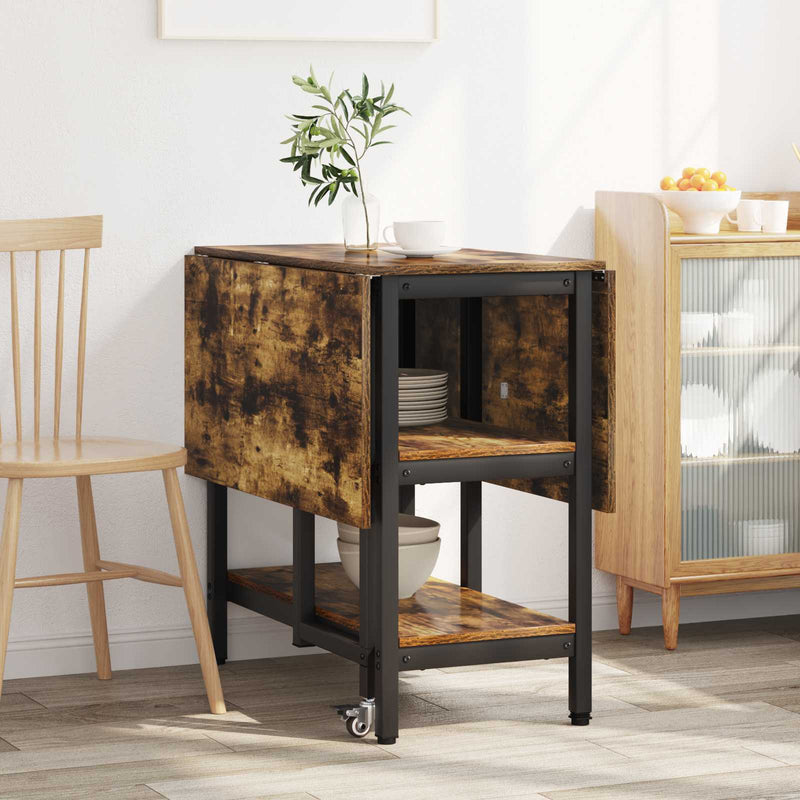 Masă de dining 122 x 80 x 76,5 cm Lemn prelucrat Stejar fumuriu