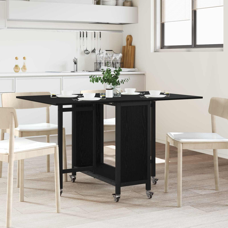 Masă de dining pliabilă cu rotițe 130 x 80 x 76,5 cm