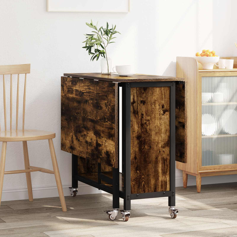 Masă de dining pliabilă cu rotițe 130 x 80 x 76,5 cm otel PB