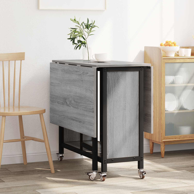Masă de dining pliabilă cu rotițe 130 x 80 x 76,5 cm otel PB