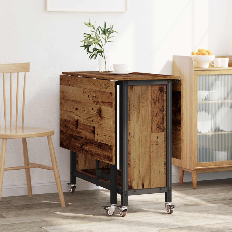 Masă de dining pliabilă cu rotițe 130 x 80 x 76,5 cm otel PB