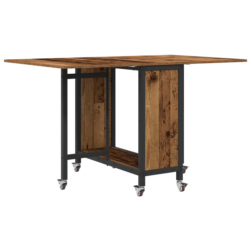 Masă de dining pliabilă cu rotițe 130 x 80 x 76,5 cm otel PB
