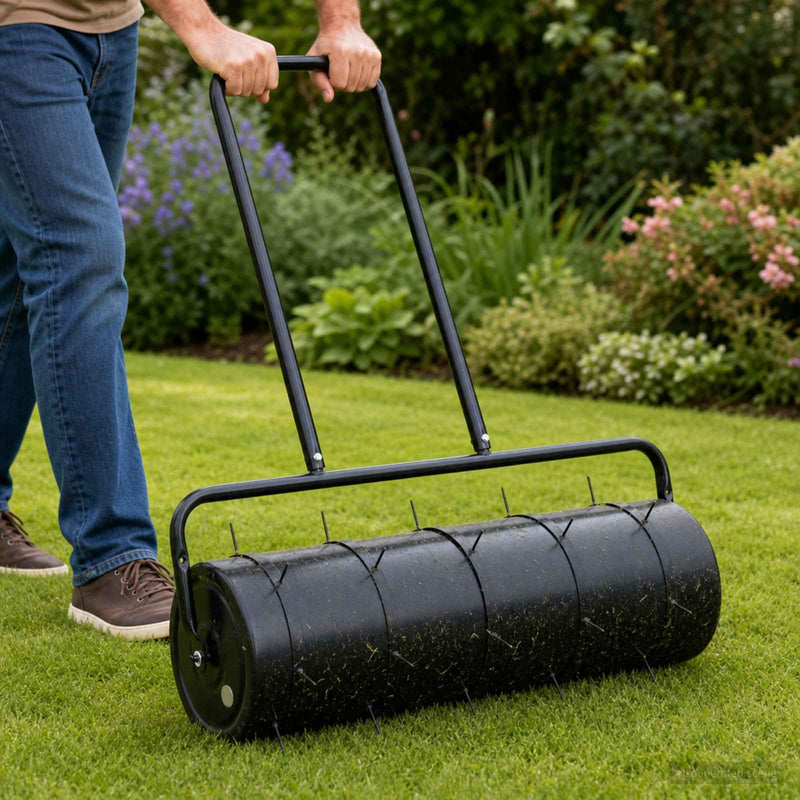 Rola de gazon cu aerator și cleme Ø 30 x 90 cm Oțel
