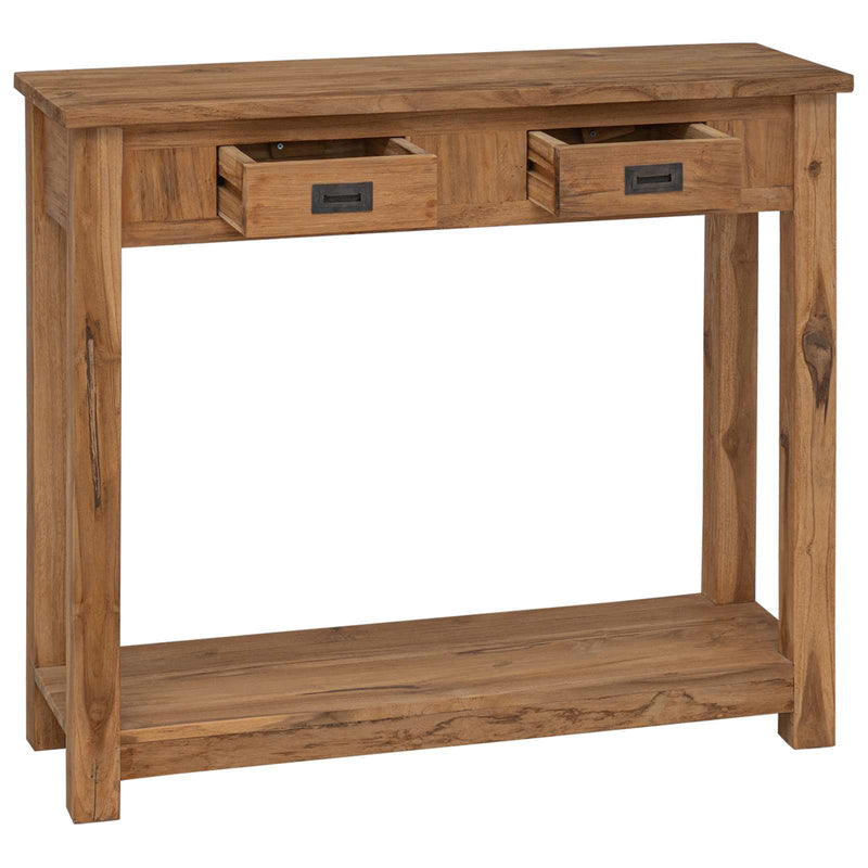 Masă de consolă natural 90 x 30 x 80 cm Lemn solid de tec