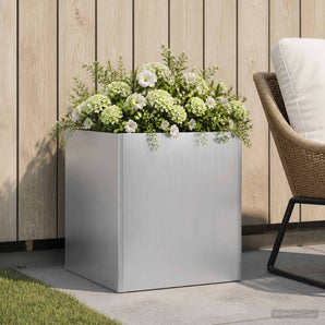 Vază pentru Grădină Argintiu 35 x 35 x 35 cm Oțel Galvanizat