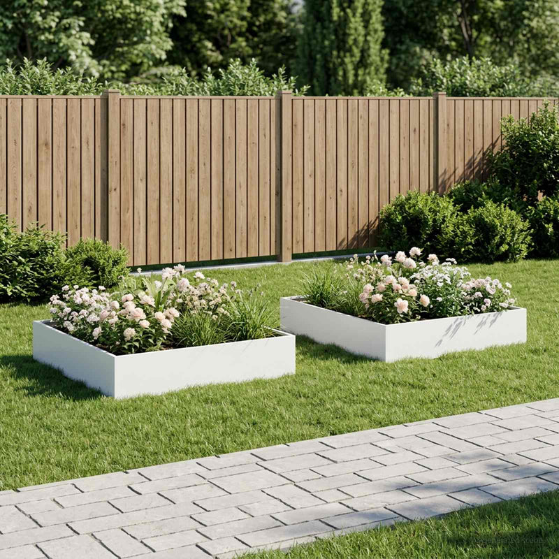 Vază pentru Grădină 2 buc. Alb 100 x 100 x 20 cm