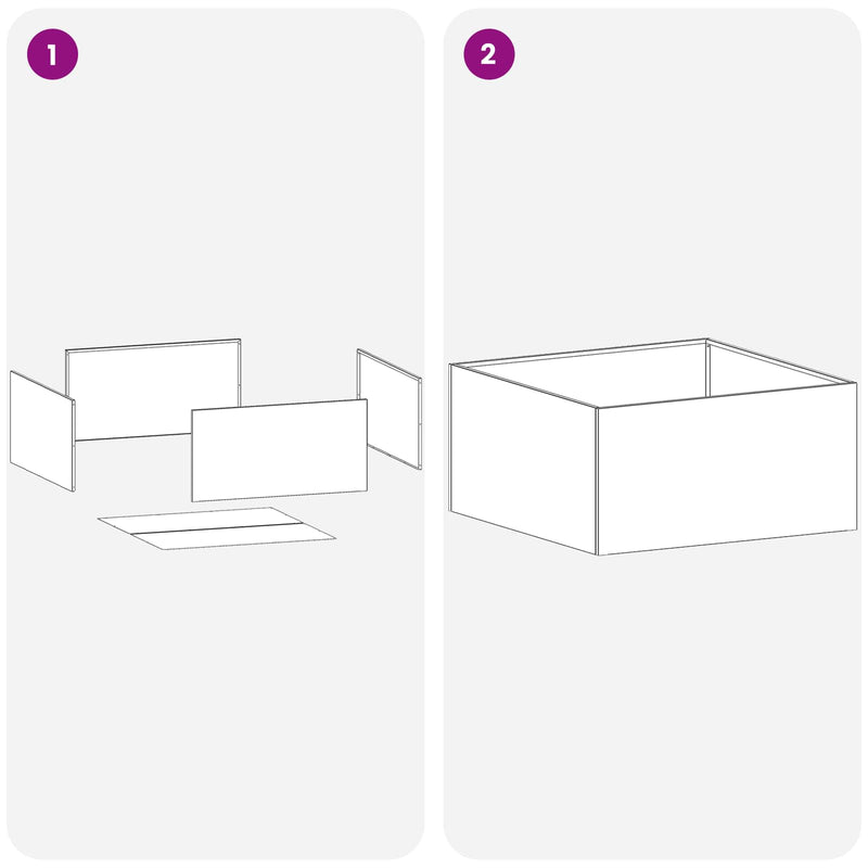 Vază pentru Grădină 2 buc. Argintiu 60 x 60 x 30 cm