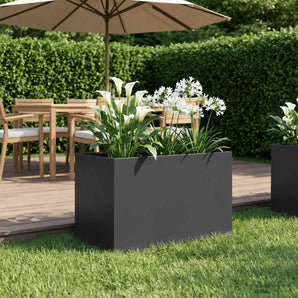 Vază pentru Grădină Negru 50 x 40 x 40 cm Oțel laminat la rece