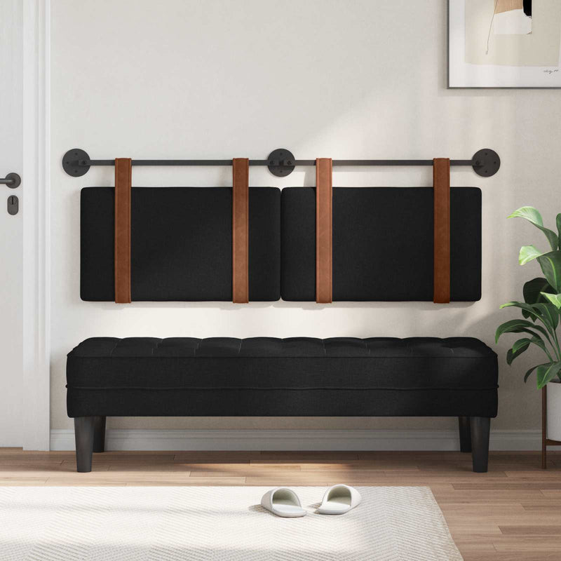 Cap de pat suspendat Pe perete Negru 130 x 55 x 5 cm PU antic