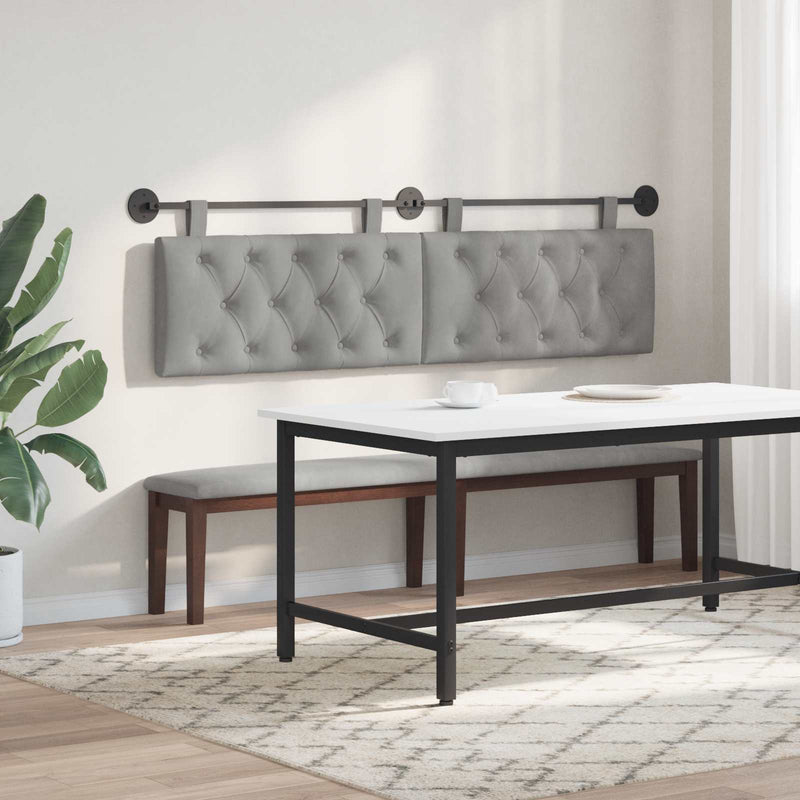 Tăblie de pat suspendată Gri deschis Catifea