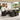 Set dining pentru exterior 7 buc. Negru și Alb crem