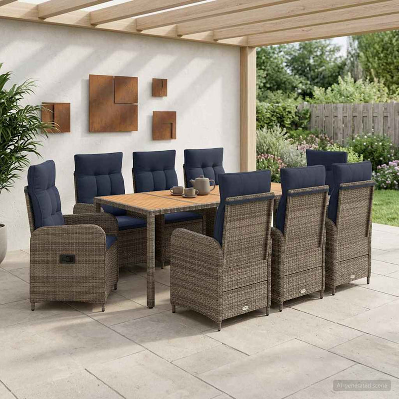 Set dining pentru exterior 9 buc.