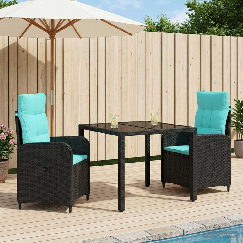 Set dining pentru exterior 3 buc. poliratan