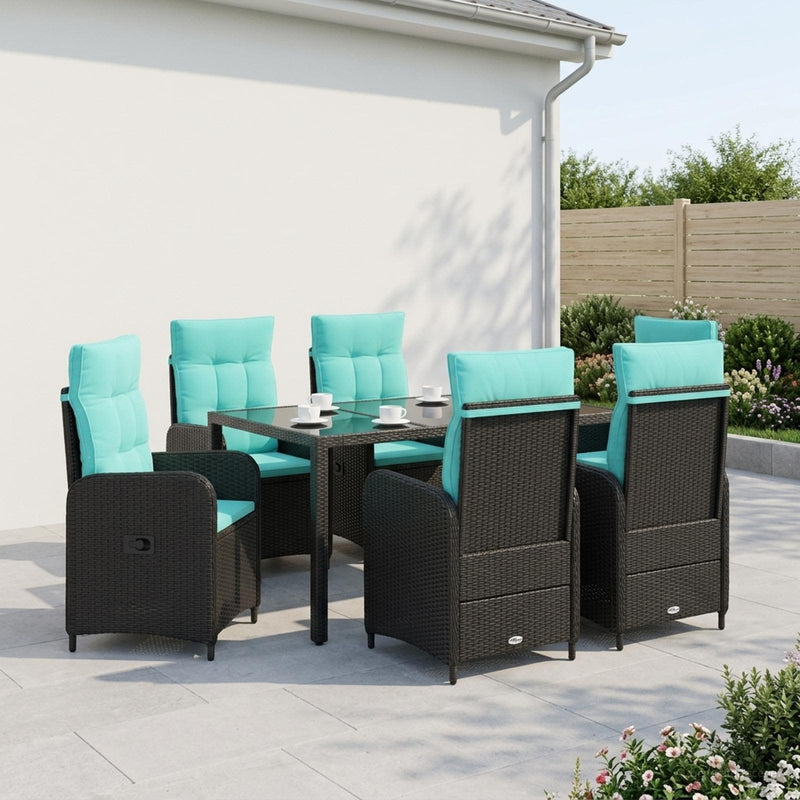Set dining pentru exterior 7 buc. poliratan