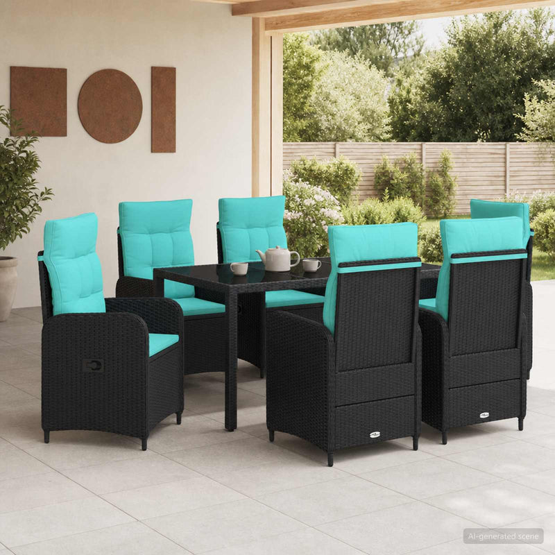 Set dining pentru exterior 7 buc. poliratan