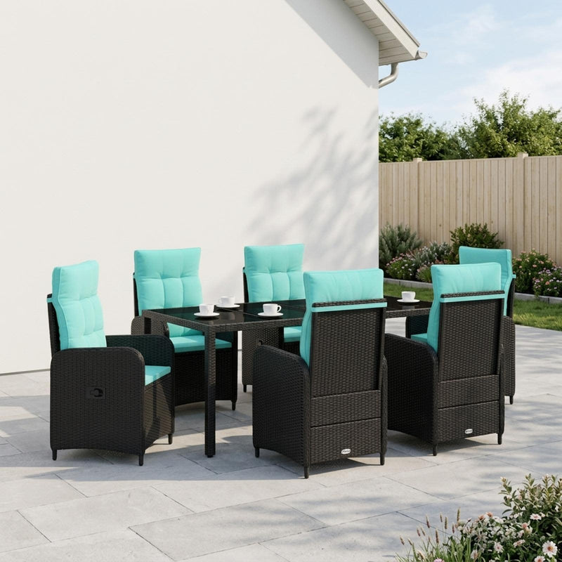 Set dining pentru exterior 7 buc. poliratan