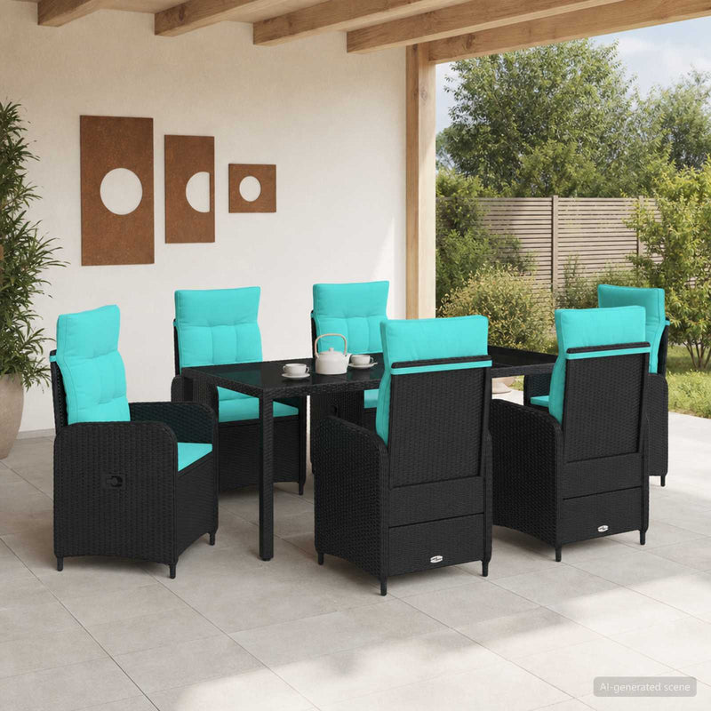 Set dining pentru exterior 7 buc. poliratan