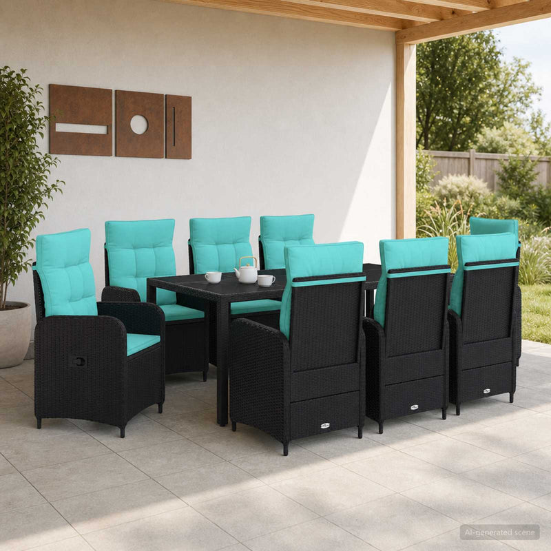 Set dining pentru exterior 9 buc. poliratan