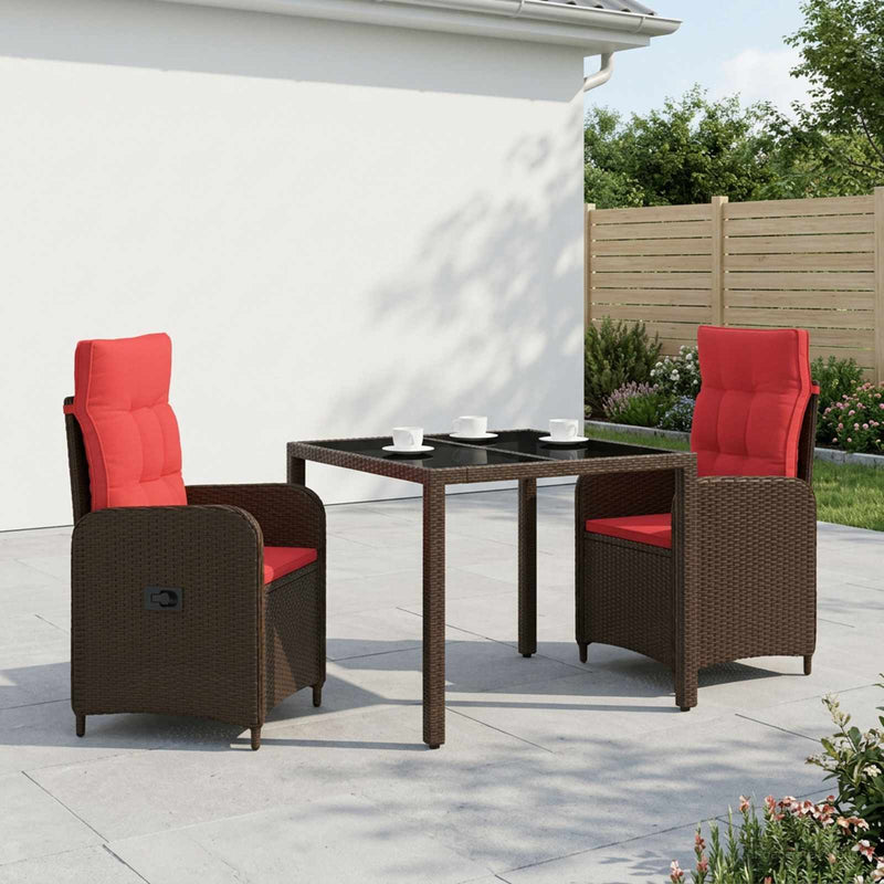 Set dining pentru exterior 3 buc. poliratan