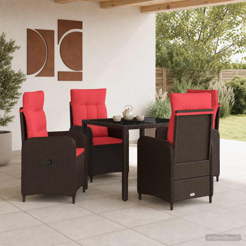 Set dining pentru exterior 5 buc. poliratan
