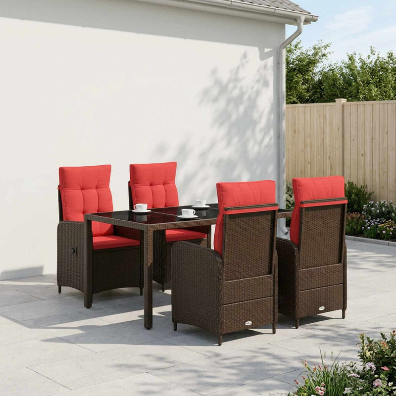 Set dining pentru exterior 5 buc. poliratan
