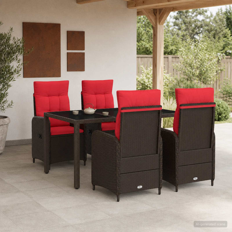 Set dining pentru exterior 5 buc. poliratan