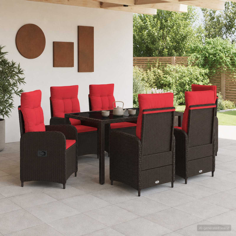 Set dining pentru exterior 7 buc. poliratan