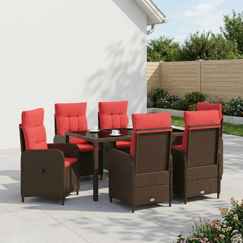 Set dining pentru exterior 7 buc. poliratan